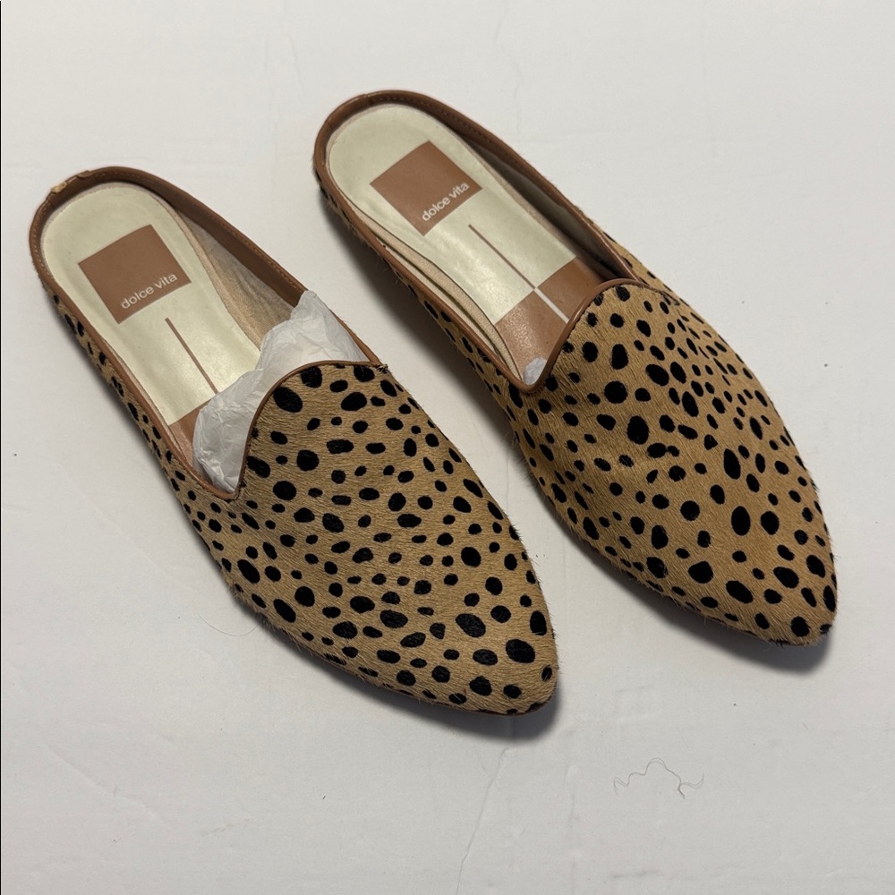 Dolce Vita Women's Leopard Spot Slip-On Mules - Tan & Black - Picture 2 of 7